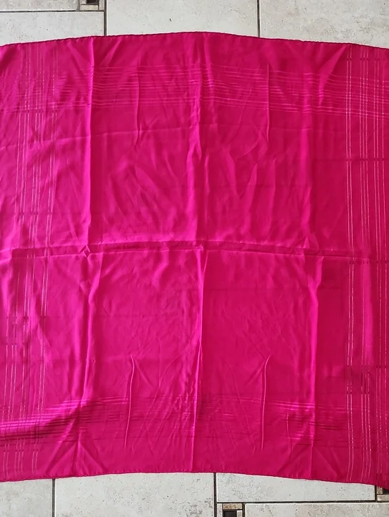 Vibrant Fuchsia Square Silk Scarf With