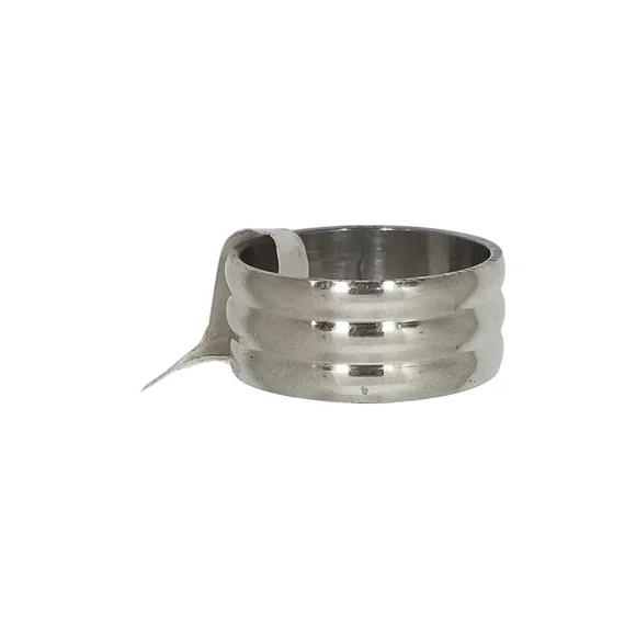 MENS SILVERTONE STAINLESS STEEL RIPPLE DESIGN BAND SIZE 11