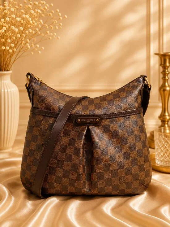 Authentic Louis Vuitton Bloomsbury PM Damier Ebene Crossbody Shoulder Bag