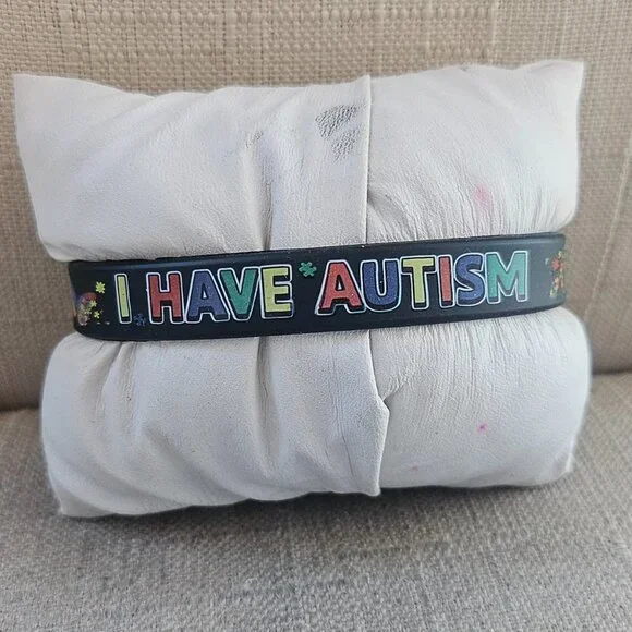 Its ok to be Different Bracelet I have Autism Wrist Band Black Stretched Rubber