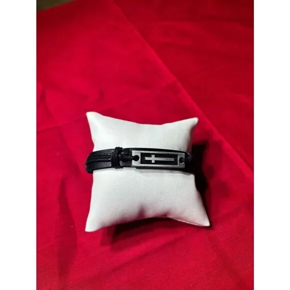 New! Braided Leather Bracelet Men Wrap Handmade Wristband Adjustable