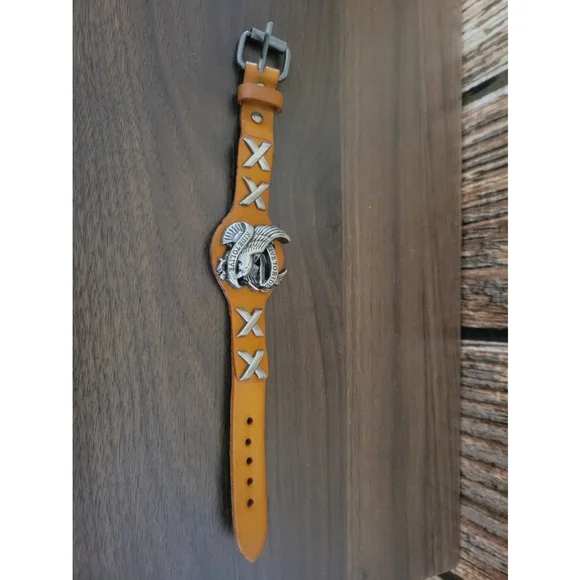 Eagle LIVE TO RIDE Genuine Leather Bracelet