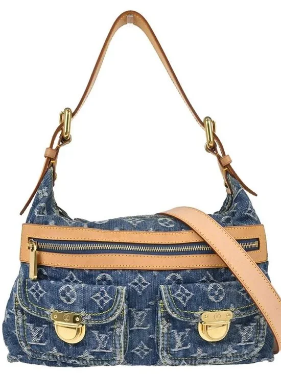 Louis Vuitton Blue Monogram Denim Baggy PM Shoulder Bag