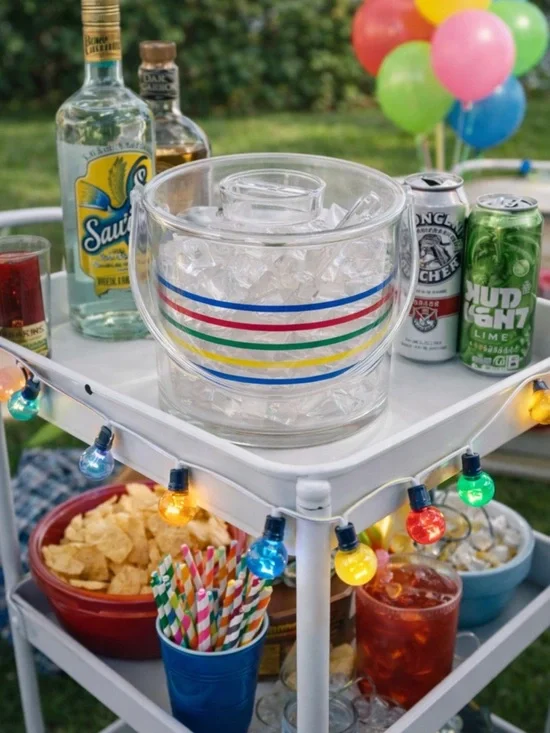 Vintage Acrylic Ice Bucket with Liner