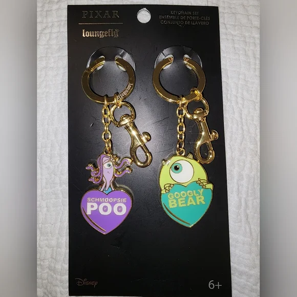 Disney Monsters Inc. Purple and Green Heart Charms Jewelry Accessories