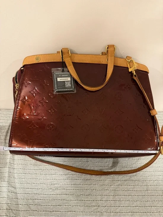 Louis Vuitton Bordeaux Patent Vernis Brea with Natural Vachetta Trim