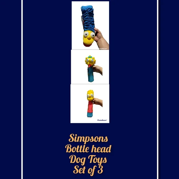 NWT The Simpsons bottle head dog toys set of 3