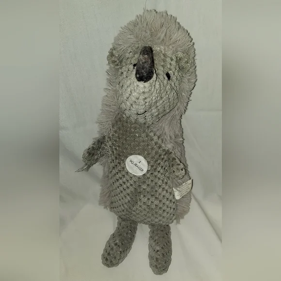 Charming Plush Hedgehog Squeaky Toy - Gray