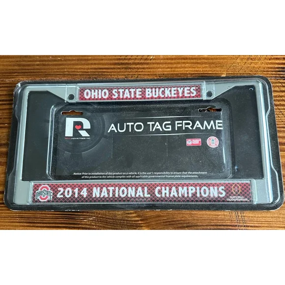 Ohio State Buckeyes 2014 National Champions NCAA License Plate Frame NOS