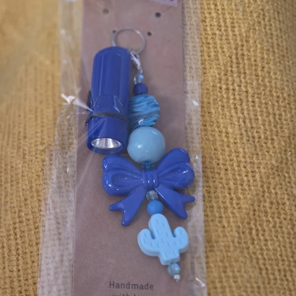 Blue Keychain Accessory Mini Flashlight
