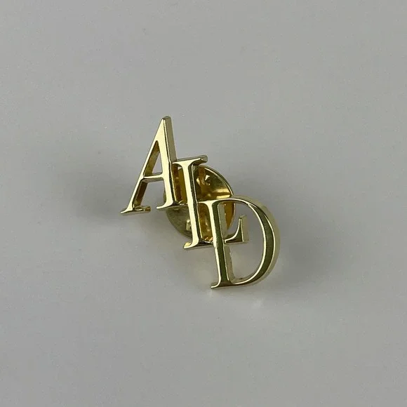 Aime Leon Dore ALD Gold Tone Monogram Lapel Pin Streetwear Suit Accessory NYC