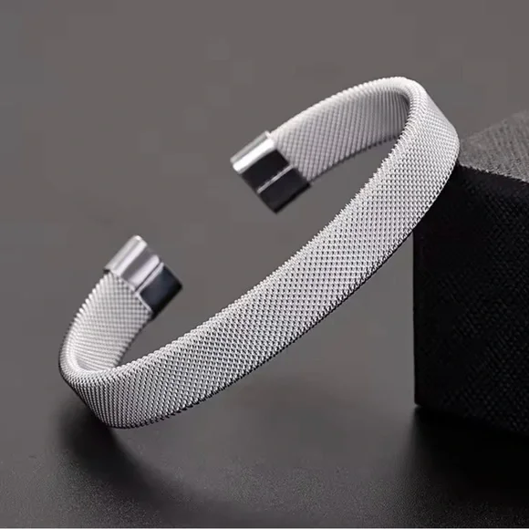 Silver Mesh For Men and Women Bangle Cuff Bracelet
