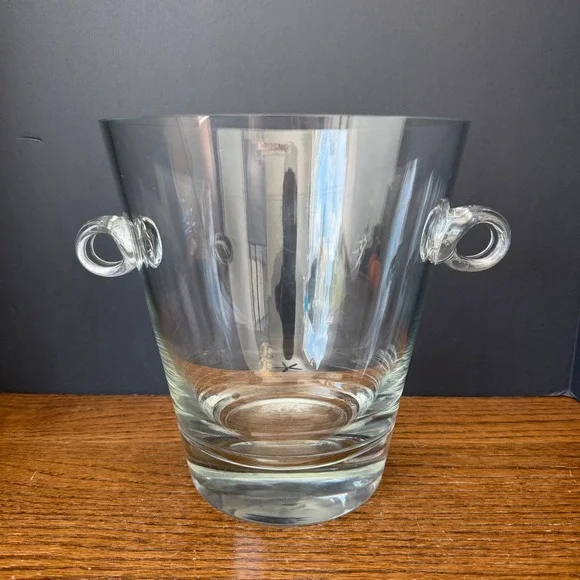 Krosno Poland Hand Blown Ice Bucket Champagne Wine Cooler Heavy Glass