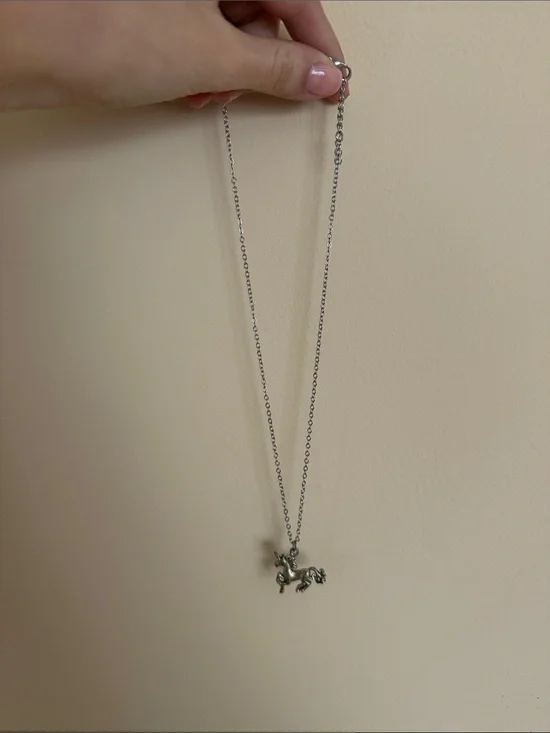 Silver Unicorn Necklace for Kids