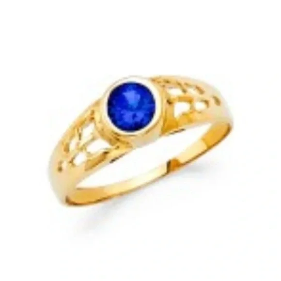 14K Gold September Birth Stone CZ Babies Ring size 5