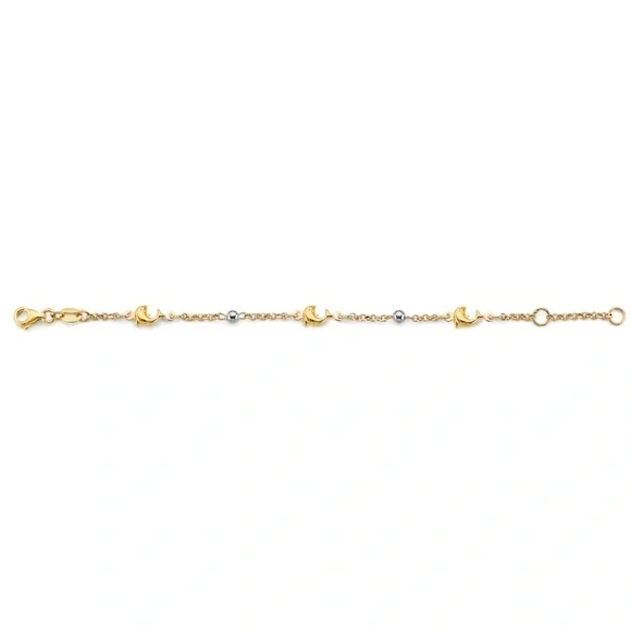 KIDS GIRLS 14K 3 COLOR GOLD DOLPHIN BALL Bracelet 5