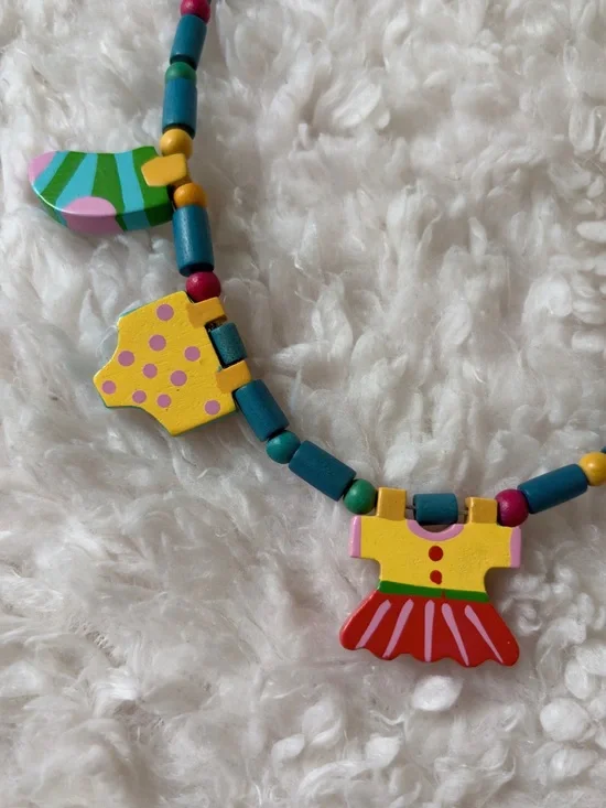 Sevi brand Italian Multicolor Beaded Dress Charm Necklace