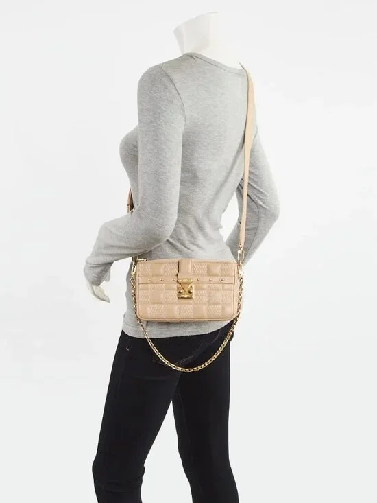 Louis Vuitton Beige Damier Quilted Leather Troca PM Bag