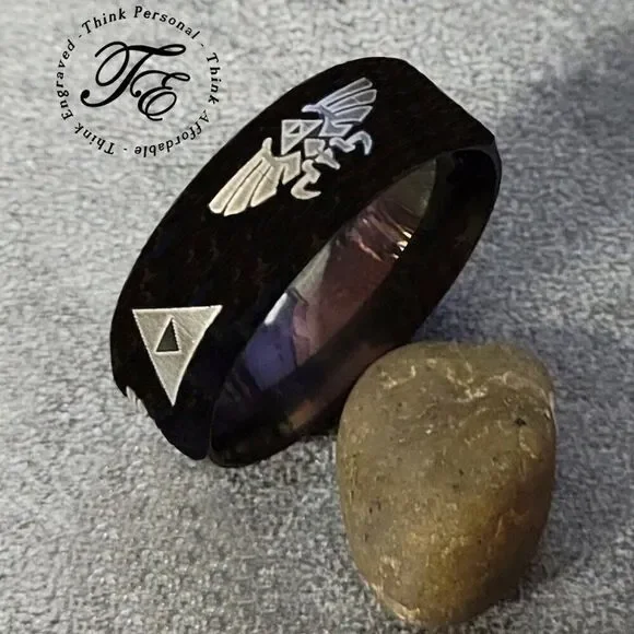 Men's Black Zelda Promise Ring or Wedding Ring