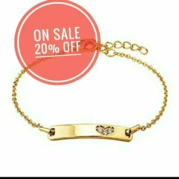Gold plated Baby ID Heart Bracelet