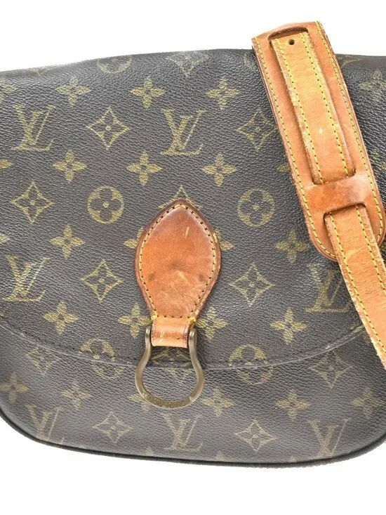 LOUIS VUITTON Saint Cloud GM Shoulder Bag Monogram Leather Brown M51242 32YH880