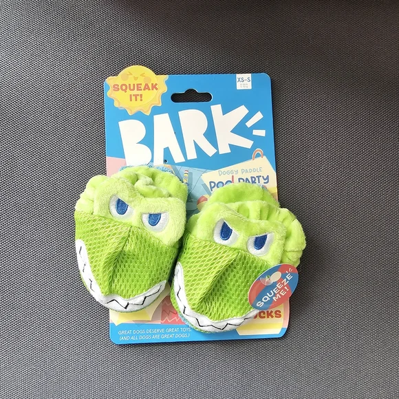 Bark Pool Party‎ Crocodile Plush Dog Toy - Bright Green & Blue