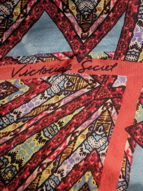 Victoria's Secret 100% Silk Geometric Kaleidoscope Scarf