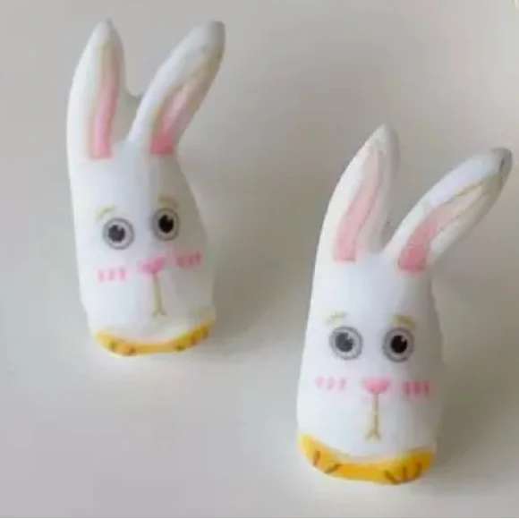 Funny Bunny Cartoon Caricature Rabbit Hare Easter Spring Whimsical Eclectic Stud