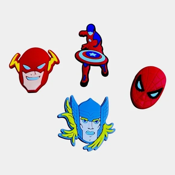 Jibbit Superhero Set‎ Of 4 Charms Shoes Cartoons