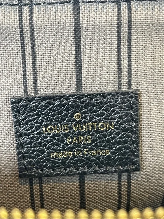 Louis Vuitton Marais MM Black Empreinte Leather Satchel Authenticated w dust bag