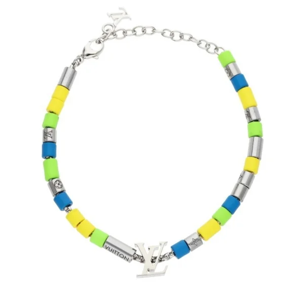 Rare Louis Vuitton Sunrise LV Logo Multicolor Beaded Bracelet!