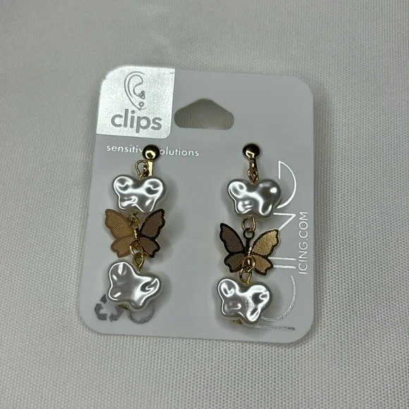 Icing Butterfly Clipon Earrings