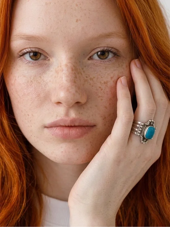 Sterling Silver Turquoise Statement Ring - size 8.5