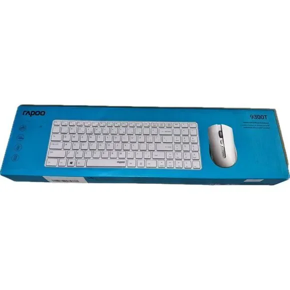 Rapoo Wireless Keyboard & Mouse Set Ultra Slim 2.4G PC Desktop Computer - 9300T‎