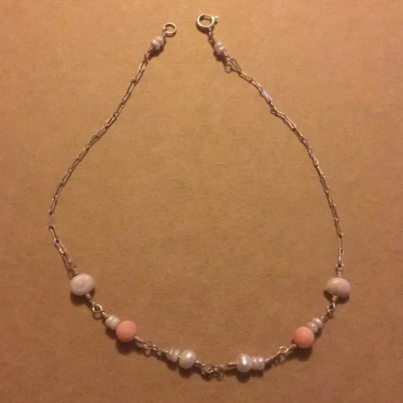 Vintage baby Sterling 925 natural  pearl necklace