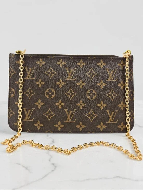 Louis Vuitton Neverfull Pochette Wristlet Monogram Canvas