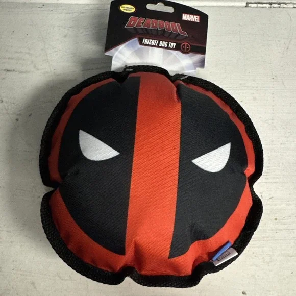 Marvel‎ Deadpool Frisbee Squeaky Dog Toy Squeaker Chew Tough NEW
