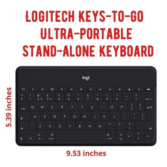 LOGITECH Keys-to-Go Ultra Portable Wireless Black Keyboard NWT
