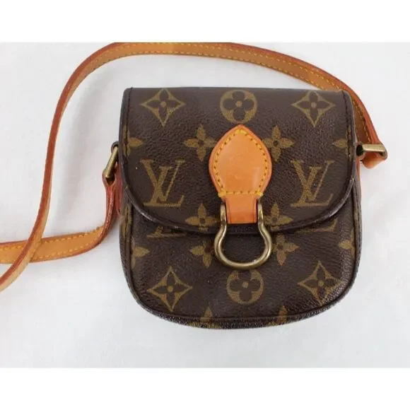 LOUIS VUITTON Mini Saint-Cloud Bebe RARE Shoulder Bag Leather Brown Authentic