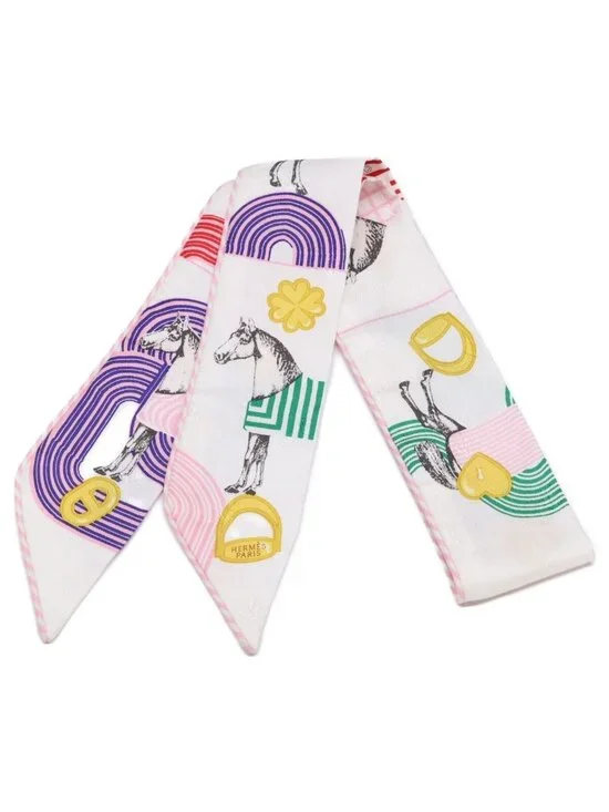 Hermes Garde Robe Pop Twilly Silk Scarf