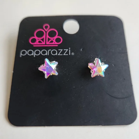 Paparazzi Star Earrings for Kids - Iridescent