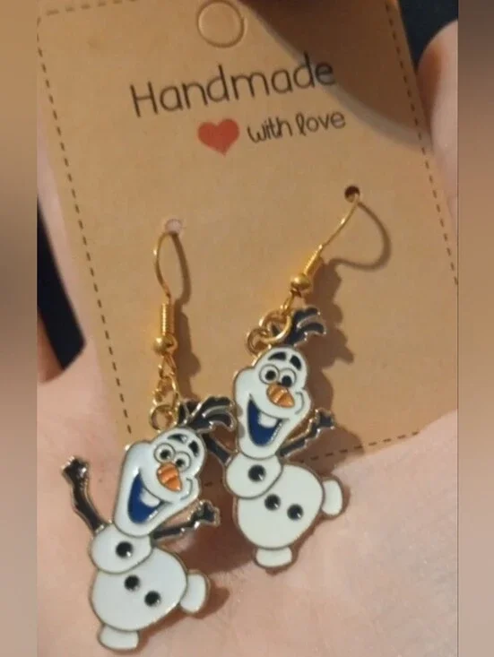 $8 Each Or Bundle 5/$20 Me Box- Handmade White Olaf Inspired Snowman Earrings