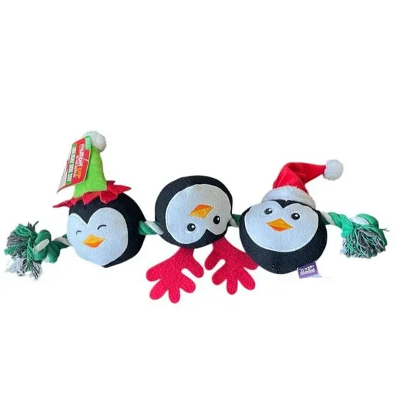 Multipet‎ Holiday Penguin Dog Toy Rope Combo 17
