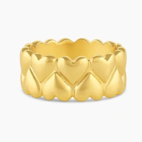 Gorjana New Size 9 18k Gold Plated Brass Lou‎ Heart Statement Ring