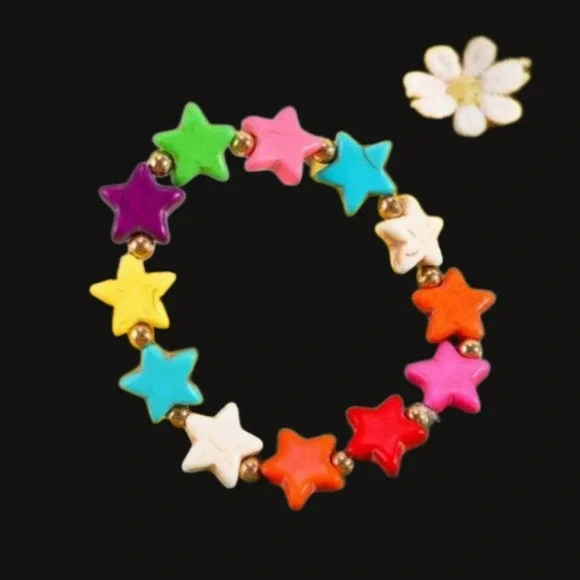 Rainbow Colorful Star Bracelet For Kids And Adults