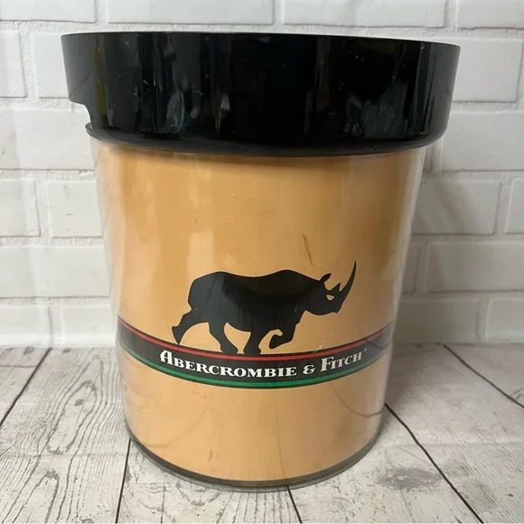 Vintage Abercrombie & Fitch Ice Bucket Safari Rhino Logo Retro 1970s Barware MCM