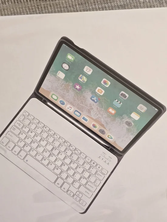 Bluetooth Keyboard Case for Tablet with Integrated Folio - Black