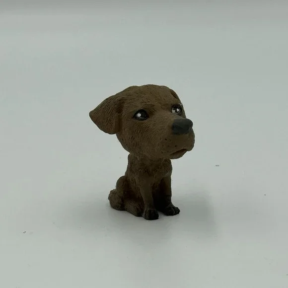 Chocolate Lab Big Head Dog Toy Figure Collectable Trinket