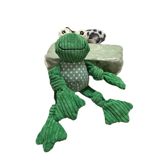 Small Frog Knottie Plush Durable Multi Squeaky Dog Puppy‎ Toy 7x12x20cm