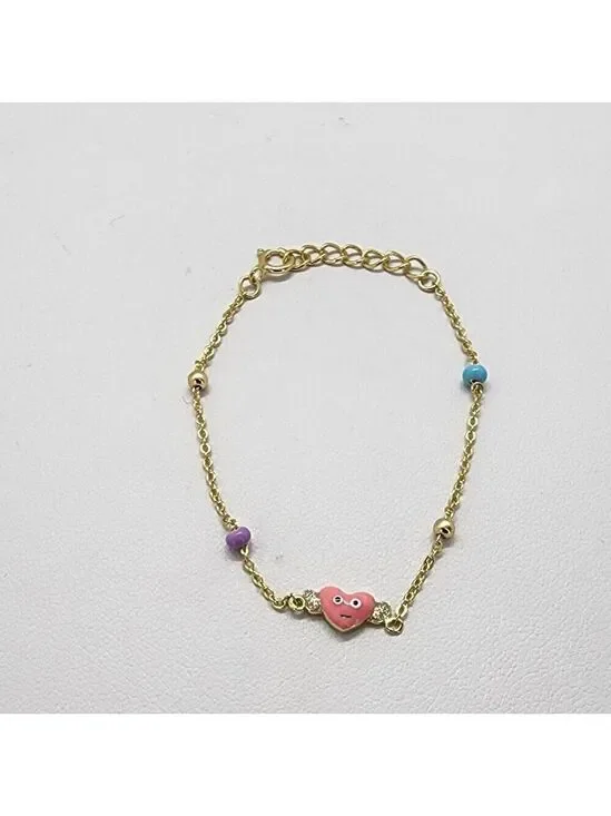 Brand New Sterling Silver 925 Pink Heart Bracelet